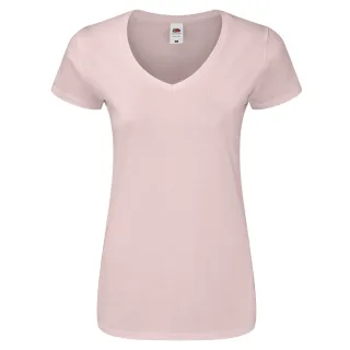Fruit of the Loom - "Iconic 150" T-Shirt V-Ausschnitt für Damen (Blassrosa)