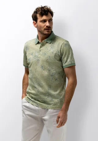 State of Art - Piqu�-Poloshirt mit floralem Print jade - Gr. - L