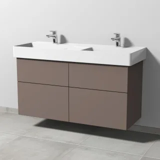 Sanipa 3way Waschtischunterbau zu Duravit Dura Square Waschtisch mit 4 Auszügen, Taupe-Matt SP4221T