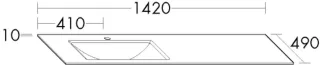 Burgbad Mineralguss Waschtisch alpinweiss 10x1420x490 Alpinweiss, MWGI142LC0001 MWGI142LC0001