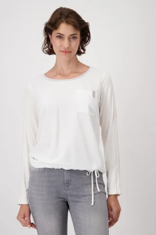 monari - Blusenshirt mit Schmucktasche off-white - Gr. - 44