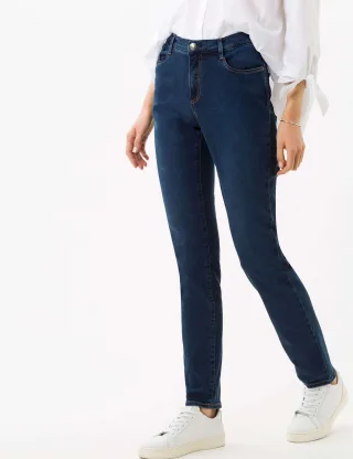 Brax Damen Five-Pocket-Hose Style CAROLA, denim blau, Gr. 36L