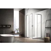 welltime Eckdusche New Summer, BxT: 80x80 cm, Einscheibensicherheitsglas, verbessertes Rollensystem