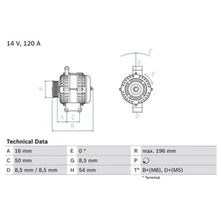 Bosch Lichtmaschine 120A Abarth Alfa Fiat Jeep Lancia