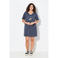 Ulla Popken Jerseykleid Jerseykleid Zitronen A-Linie V-Ausschnitt Halbarm