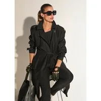 MADELEINE Trenchcoat Eleganter Doppelreiher mit Gürtel Klassischer Look mit Reverskragen und Schulterriegeln