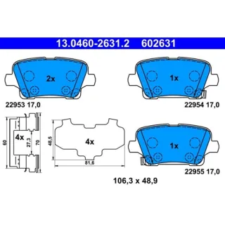 ATE Bremsbel?ge hinten Opel Insignia B