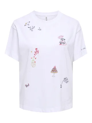 ONLY - ONLEMMINA S/S TOP BOX JRS Bright White - Gr. - M