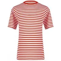thetru Kostüm Ringelshirt rot-weiß Clown Karnevalskostüm Herren, Gestreiftes T-Shirt aus reiner Baumwolle