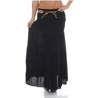 malito more than fashion Sommerrock malito Damen Maxi Rock mit Strickmuster, langer Rock mit Gürtel, luftiger Maxirock