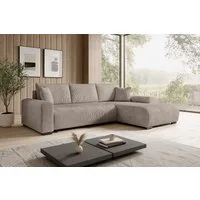 storez24 Ecksofa Ellen, mit Bettkasten und Schlaffunktion, Cordstoff, L-Form, bequem