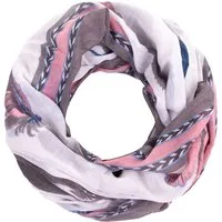Faera Loop, Damen Schal gemalte Federn weich und leicht Damen Loop Rundschal