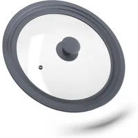 relaxdays Topfdeckel 26-30 cm mit Silikon, (1-tlg), grau