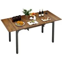 Puluomis Esstisch ausziehbar 110-149 cm mit Stauraum MDF Platte für 4-8 Personen (Esszimmertisch, Küchentisch, verlängerbarer Tisch)