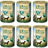 Best Nature Adult, Nassfutter für Hunde, 6x 400g, mit Wild, Huhn und Nudeln, Nassfutter für: Hund
