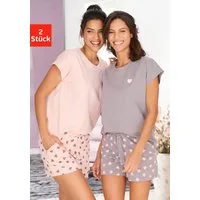Vivance Dreams by Lascana Pyjama (Packung, 4 tlg., 2 Stück) mit süßem Herzmuster