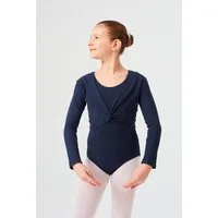 tanzmuster Crop-Top Langarm Ballett Top Mia aus wunderbar weicher Baumwolle Oberteil für Mädchen fürs Kinder Ballett
