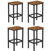 VASAGLE Barhocker Barstühle (Set, 4 St., 4er), bis 120kg belastbar 40 x 30 x 65 cm
