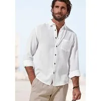 Beachtime Langarmhemd Regular fit Langarm, Freizeithemd aus Musselin-Ware