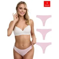 Tazzio String 3er-Pack Damen Tanga F933 (Packung, 3-St., 3er-Pack) Ripp-Struktur für angenehmen Tragekomfort