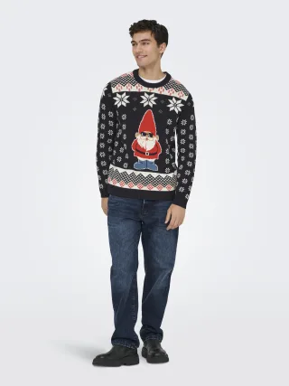 ONLY&SONS - ONSX-MAX REG CREW KNIT Dark Navy - Gr. - S