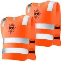 Prowiste Warnweste 2er Warnweste Kinder Set - Orange (Set, 2-tlg., 2x Warnweste Kinder) 360 Grad Sichtbarkeit - Waschbar bei 40 Grad