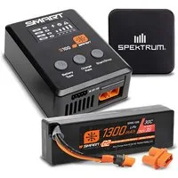 Spektrum Spektrum Lipo Akku Set 11,1V 1300mAh 3S IC2 mit S100 Ladegerät 65W Net RC-Fernsteuerung