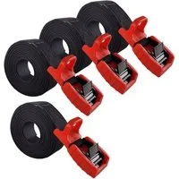 TRUTZHOLM Spanngurt Zurrgurt Klemmschloss mit Gummischutzkappe1 tlg 2 m x 2,5 cm 500 kg (Spar-Set, 4-St)