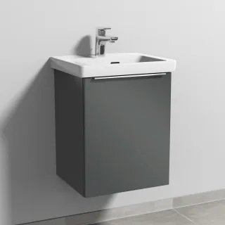 Sanipa 3way Waschtischunterbau zu Villeroy & Boch Subway 3.0 Waschtisch mit 1 Tür, Anthrazit-Glanz UF84379