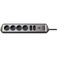 Brennenstuhl Ecksteckdosenleiste 6-fach mit USB 1153590610 Steckdosenleiste, mit USB, erhöhter Berührungsschutz