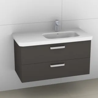 Artiqua 411 Waschtischunterschrank für DuraStyle 232610 Becken rechts Stahlgrau, 411-WU2L-D46-7142-8 411-WU2L-D46-7142-88
