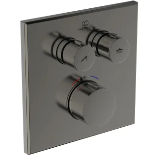 Ideal Standard Unterputz-Thermostat Ceratherm Navigo eckig 2 Verbraucher, Magnetic Grey, A8581A5 A8581A5