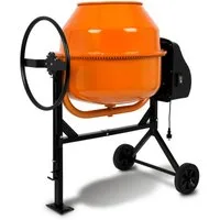 EBERTH Betonmischer 180L Elektrisch, 650W Motor, Gestell, Trommel und Zahnkranz aus Stahl, Zementmischer
