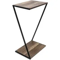 Spetebo Blumentisch Holz Pflanzenständer mit Metall Gestell (Anzahl, 1-St., Stück), asymmetrisch geformter Blumentisch