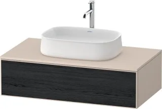 Duravit Zencha Konsolenwaschtischunterbau wandhängend Eiche Schwarz & Taupe Matt & Supermatt 1000x55 ZE4811016830000
