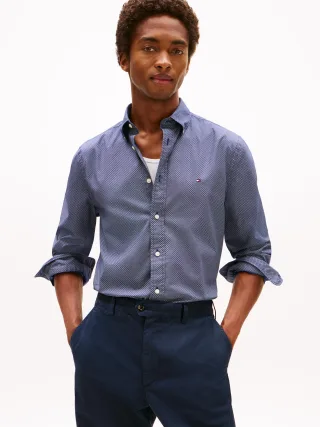 FLEX POPLIN MICRO RF PRINT SHIRT preppy navy - Gr. - XL