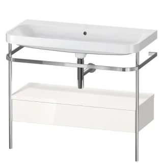 Duravit Happy D.2 Plus c-shaped Set mit Metallkonsole und Schubkasten Weiß Hochglanz 975x490x850 mm  HP4843N2222