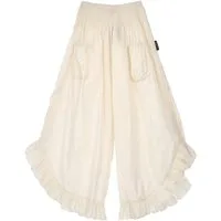 Guru-Shop Relaxhose Weite Hose mit Rüschen aus Baumwolle, Boho Hose.. alternative Bekleidung