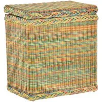 Krines Home Wäschekorb Rattan Wäschebox mit Deckel Wäschetruhe Wäschekorb Wäschesammler, mit Inlett Korb zur Aufbewahrung