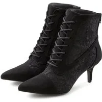 LASCANA Sommerstiefelette Schnürstiefelette in sexy Spitzen Optik, Stiefel