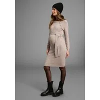 Neun Monate Umstandskleid Strickkleid für Schwangerschaft und Stillzeit Umstands-Strickkleid mit modischen Knöpfen