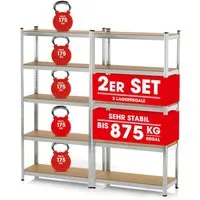 EASYmaxx Schwerlastregal 2 in 1 Schwerlastregal - Lagerregal 180 x 90 x 40 cm - Regal 2er-Set, Kellerregal - Steckregal max. 875 kg Traglast - mehr Ordnung & Platz