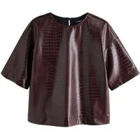 Next T-Shirt Kunstleder-T-Shirt in Kroko-Optik (1-tlg)