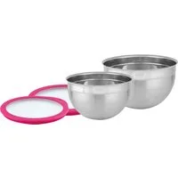RÖSLE Schüssel, Edelstahl 18/10, (Set, 2-tlg), mit Frischhaltedeckel, Ø 20/24 cm, spülmaschinengeeignet