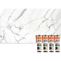 IZODEKOR 3D Wandpaneel IZODEKOR Wandverkleidung Marmoroptik 120x60cm Alternative zu Badfliese, Direkt auf Fliesen montierbar, fleckenabweisend