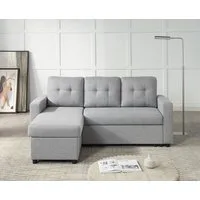 ATLANTIC home collection Ecksofa Gino L-Form, mit Schlaffunktion und Stauraum, Recamiere beidseitig montierbar