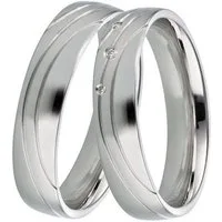 DOOSTI Trauring Schmuck Geschenk Silber 925 Trauring Ehering Partnerring LIEBE, Made in Germany, wahlweise mit oder ohne Brillanten