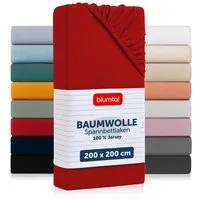 Blumtal Spannbettlaken Blumtal Basics 100% Baumwolle, Baumwolle, Gummizug: Rundum, (1 Stück), Jersey Bettlaken - atmungsaktiv, strapazierfähig und faltenfrei