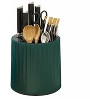 FOUORTUNATE-BEE Messerblock Küchen Organizer drehbar Messerblock Besteckhalter Abtropfbox, Für Küche Arbeitsplatte Besteck Messer Utensilien Ordnung System