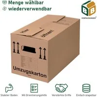 BB-Verpackungen Umzugskarton Spedition XXL, 2-wellig, 40kg Traglast, 650 mm x 350 mm x 370 mm